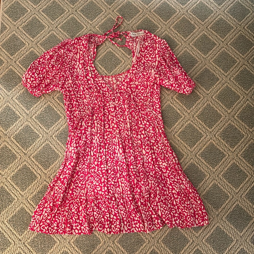 Zara dress pink leopard print